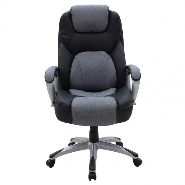 Manager office chair Lockie pakoworld with PU in black- grey fabric