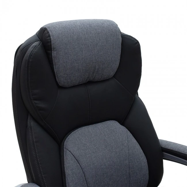 Manager office chair Lockie pakoworld with PU in black- grey fabric