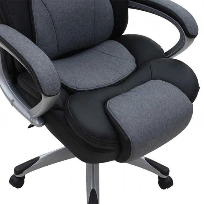 Manager office chair Lockie pakoworld with PU in black- grey fabric