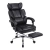 Manager&#039;s office chair with footrest Zance pakoworld black pu-chrome metal leg 70x66x112-120cm