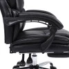 Manager&#039;s office chair with footrest Zance pakoworld black pu-chrome metal leg 70x66x112-120cm