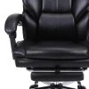 Manager&#039;s office chair with footrest Zance pakoworld black pu-chrome metal leg 70x66x112-120cm