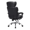 Manager&#039;s office chair with footrest Zance pakoworld black pu-chrome metal leg 70x66x112-120cm