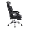 Manager&#039;s office chair with footrest Zance pakoworld black pu-chrome metal leg 70x66x112-120cm