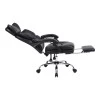 Manager&#039;s office chair with footrest Zance pakoworld black pu-chrome metal leg 70x66x112-120cm
