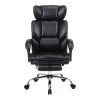 Manager&#039;s office chair with footrest Zance pakoworld black pu-chrome metal leg 70x66x112-120cm