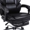 Manager&#039;s office chair with footrest Zance pakoworld black pu-chrome metal leg 70x66x112-120cm