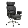Manager&#039;s office chair with footrest Zanci pakoworld black pu 70x66x112-120cm