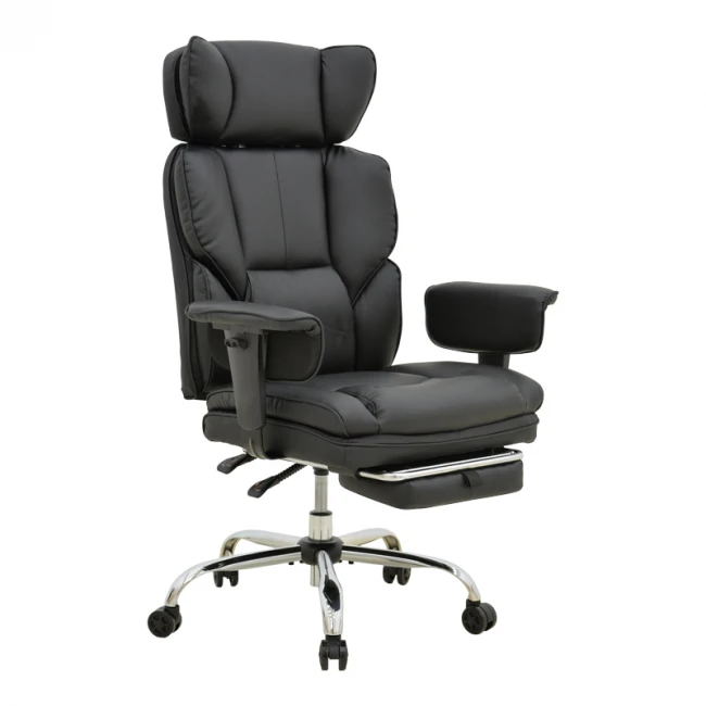 Manager&#039;s office chair with footrest Zanci pakoworld black pu 70x66x112-120cm