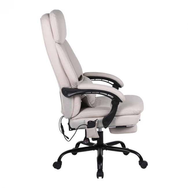 Sedici pakoworld director&#039;s office chair with massage mechanism - pu beige 72x63x115-123cm