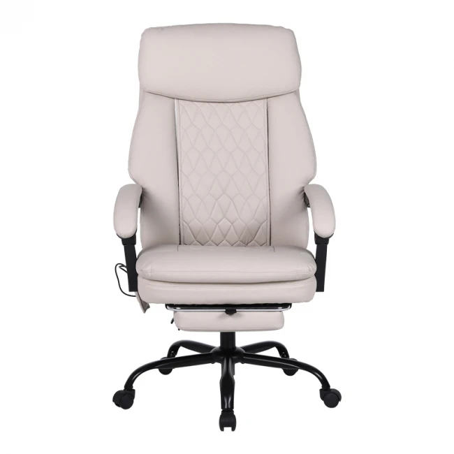 Sedici pakoworld director&#039;s office chair with massage mechanism - pu beige 72x63x115-123cm