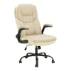 Stellar pakoworld pu manager&#039;s office chair in beige-ecru shade 70x77x110-119cm