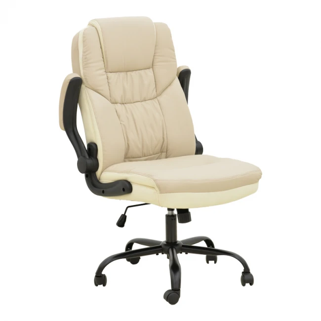 Stellar pakoworld pu manager&#039;s office chair in beige-ecru shade 70x77x110-119cm