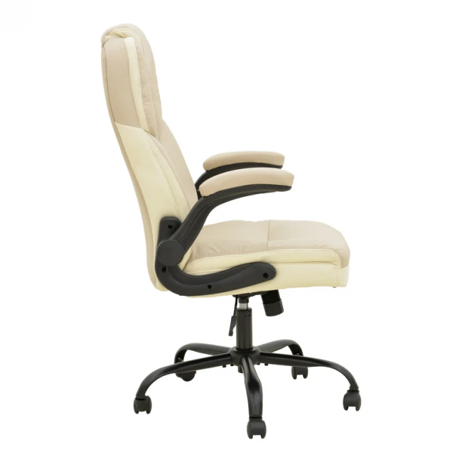 Stellar pakoworld pu manager&#039;s office chair in beige-ecru shade 70x77x110-119cm