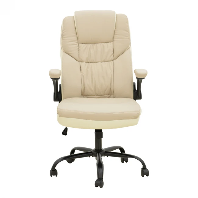 Stellar pakoworld pu manager&#039;s office chair in beige-ecru shade 70x77x110-119cm