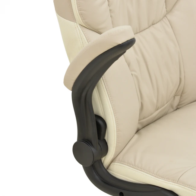 Stellar pakoworld pu manager&#039;s office chair in beige-ecru shade 70x77x110-119cm