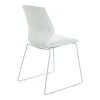 Visitor office chair Genuine pakoworld white pp with ivory color cushion 47x52x85cm