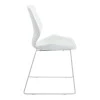 Visitor office chair Genuine pakoworld white pp with ivory color cushion 47x52x85cm