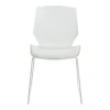 Visitor office chair Genuine pakoworld white pp with ivory color cushion 47x52x85cm
