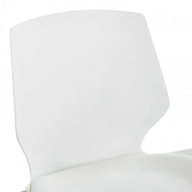 Visitor office chair Genuine pakoworld white pp with ivory color cushion 47x52x85cm