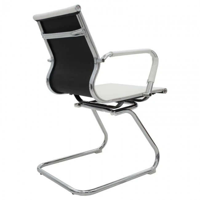 Visitor office chair Valter pakoworld white pu 55.5x52x95.5cm