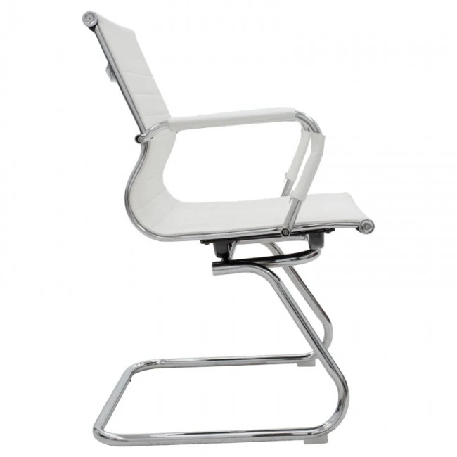 Visitor office chair Valter pakoworld white pu 55.5x52x95.5cm