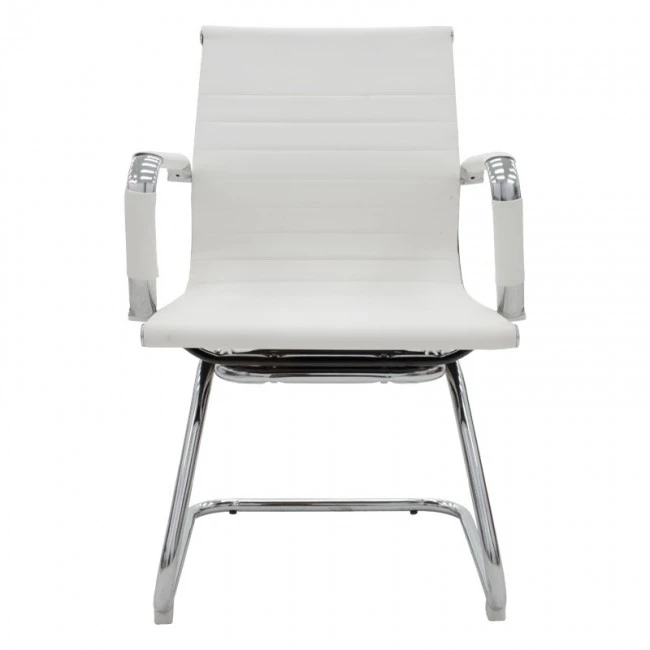 Visitor office chair Valter pakoworld white pu 55.5x52x95.5cm