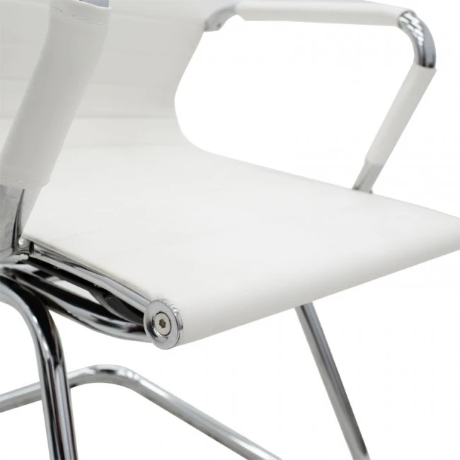 Visitor office chair Valter pakoworld white pu 55.5x52x95.5cm