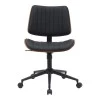 Work desk chair Amani pakoworld black pu-walnut plywood 52x54x90.5cm