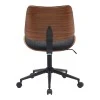 Work desk chair Amani pakoworld black pu-walnut plywood 52x54x90.5cm