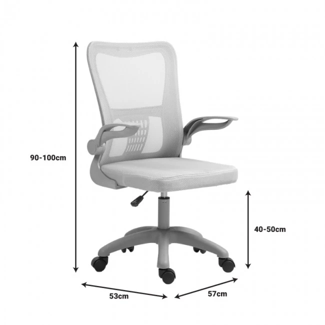 Work chair manager Annalise pakoworld mesh grey 57χ53χ100cm