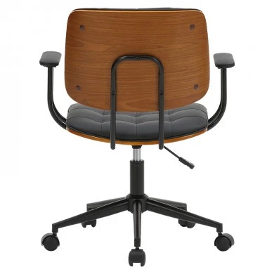 Manager office chair Endika pakoworld with black pu - walnut wood