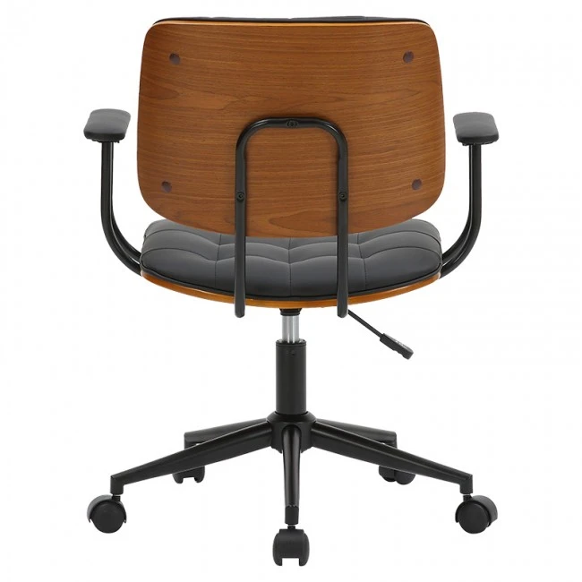 Manager office chair Endika pakoworld with black pu - walnut wood