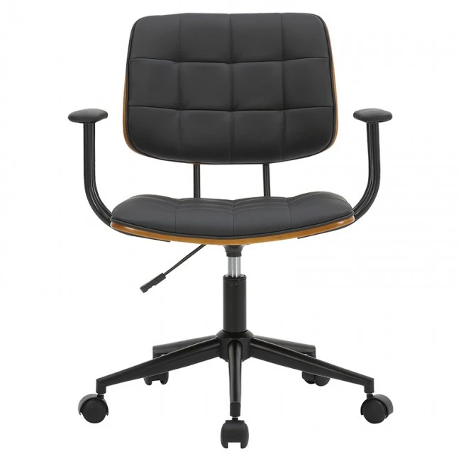Manager office chair Endika pakoworld with black pu - walnut wood