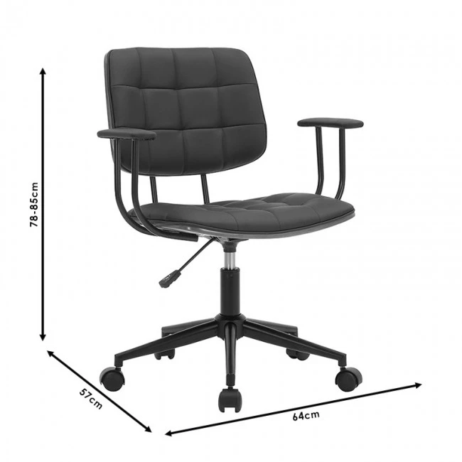 Manager office chair Endika pakoworld with black pu - walnut wood