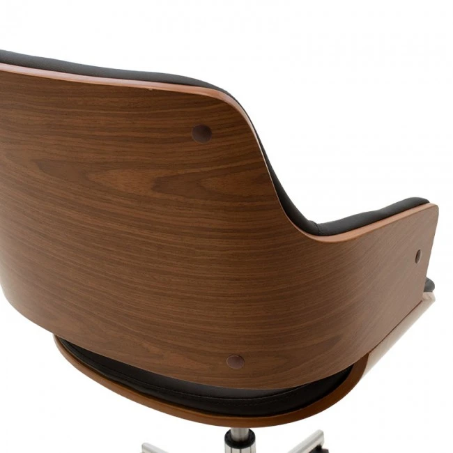 Manager office chair Fern pakoworld with black pu - walnut wood