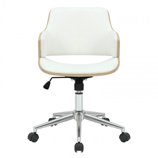 Manager office chair Fern pakoworld PU white natural wood