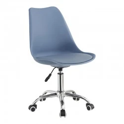 Office chair Gaston II pakoworld pp-pu in light blue color 48x57x77-90cm