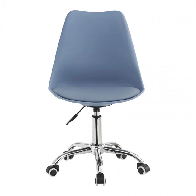 Καρέκλα γραφείου εργασίας Gaston II pakoworld pp-pu σε απόχρωση ανοιχτό μπλε 48x57x77-90εκ