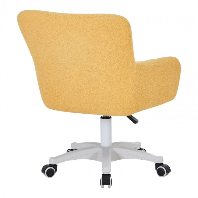 Givole pakoworld office chair in yelow boucle fabric 55x55x75-84cm