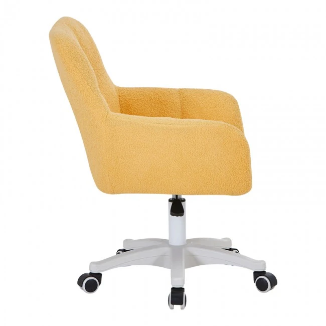 Givole pakoworld office chair in yelow boucle fabric 55x55x75-84cm