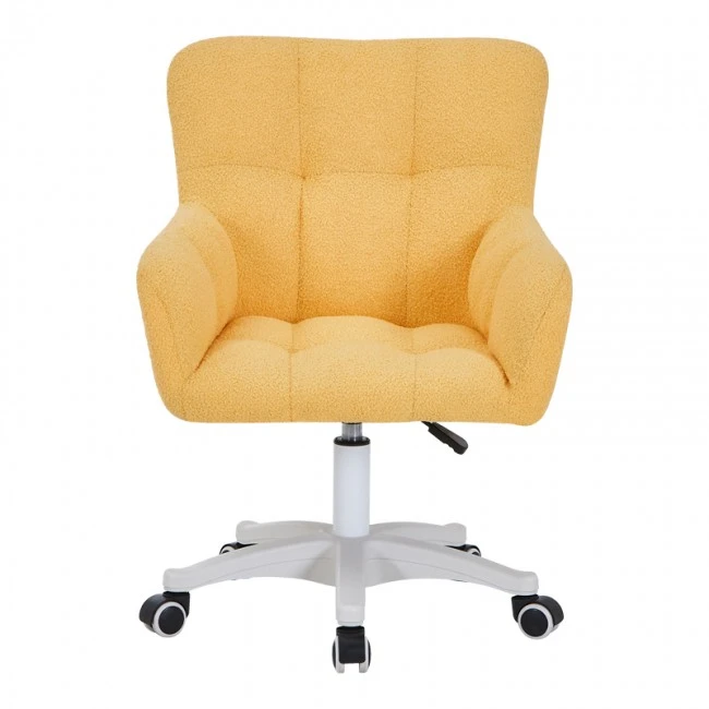 Givole pakoworld office chair in yelow boucle fabric 55x55x75-84cm