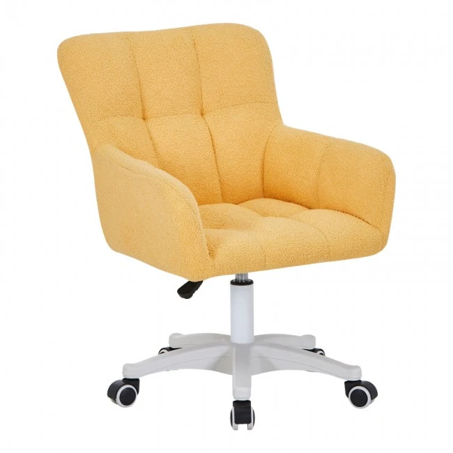 Givole pakoworld office chair in yelow boucle fabric 55x55x75-84cm