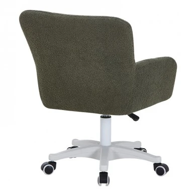 Givole pakoworld office chair in olive green boucle fabric 55x55x75-84cm