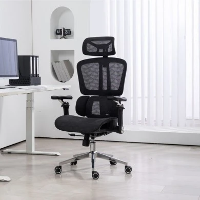 Work chair manager Jeffer pakoworld mesh in black color 67x62x115-125cm