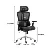 Work chair manager Jeffer pakoworld mesh in black color 67x62x115-125cm