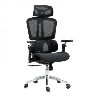 Work chair manager Jeffer pakoworld mesh in black color 67x62x115-125cm