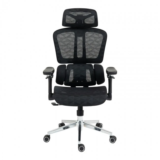 Work chair manager Jeffer pakoworld mesh in black color 67x62x115-125cm