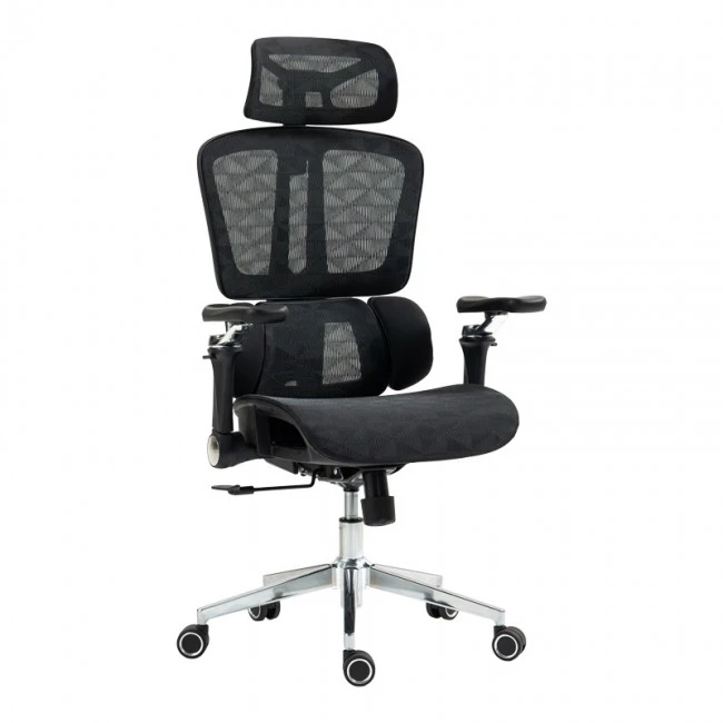 Work chair manager Jeffer pakoworld mesh in black color 67x62x115-125cm