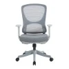 Litulo pakoworld office chair mesh fabric in grey shade 51x50.5x98/106cm